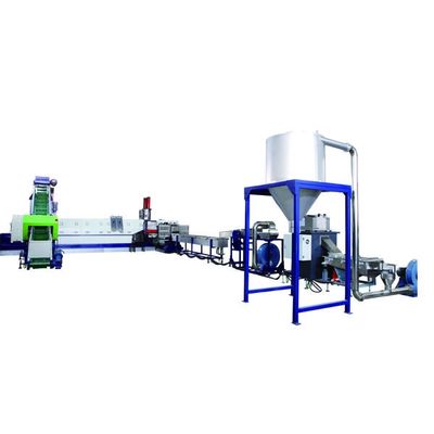 Máy tái chế viên nhựa ngang Máy đẩy vít đơn hai giai đoạn