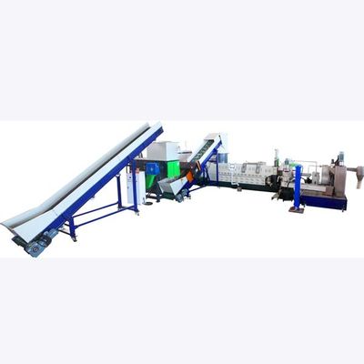 Máy làm hạt hai giai đoạn Đường tái chế phim PP / PE ML Máy làm hạt 600kg - 800kg mỗi giờ